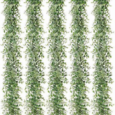 5 Packs 30Ft Artificial Eucalyptus Garlands Fake Greenery Vines Faux Hanging Plants for Wedding Table Backdrop Arch