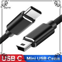 GXQTTR เครื่องเล่น MP3แล็ปท็อปสาย OTG ชาร์จเร็ว USB Type C เพื่อสายมินิ USB สาย USB ซิงค์ข้อมูล USB-C มินิ5-Pin