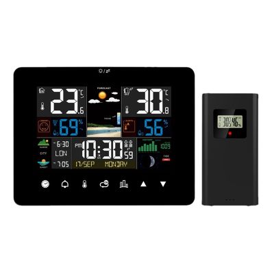 Digital Screen Meteorological Clock Weather Forecast Clock with Temperature Humidity Sensor for Home Indoor Outdoor