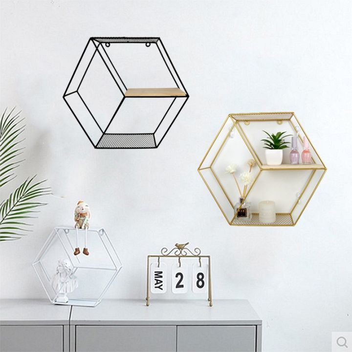 living-room-geometric-shelves-nordic-style-creative-wall-decoration-metal-shelf-round-hexagon-storage-holder-rack-shelves