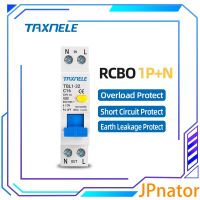 JPnator 18มม. Mini 230V 50/60Hz RCBO 1P + N 6KA กระแสไฟที่ตกค้างมากกว่าตัวตัดวงจรโดยอัตโนมัติรั่วซึม