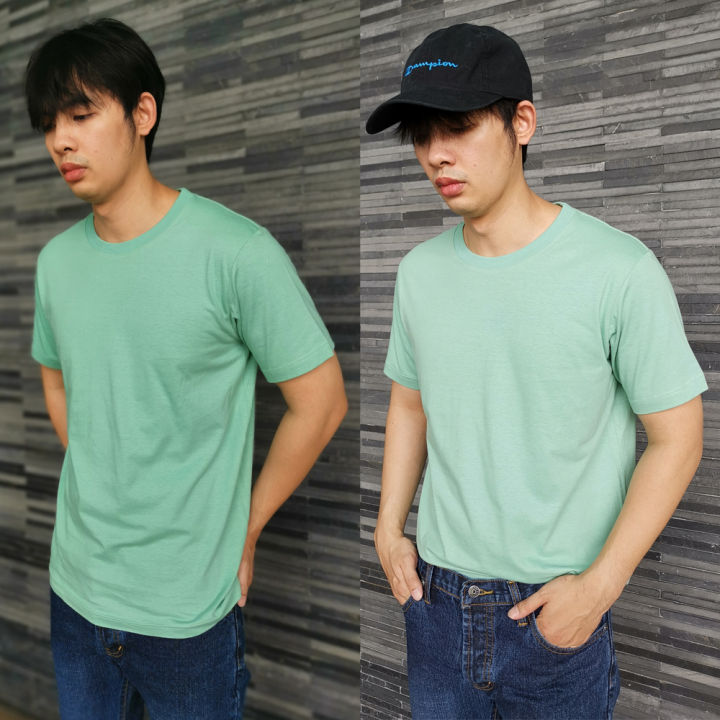 เสื้อยืดชายสีดำ-ผ้า-premium-comb-cotton-100-ขาว-ดำ-เทา-ครีม-น้ำเงิน-ฟ้า-กากี-เหลือง-เขียว-ชมพู