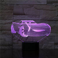 McQueen เส้นทาง66รถแข่งของคุณ3D สายฟ้า7สีโคมไฟภาพ Led ไฟในคืนสำหรับเด็กสัมผัส Usb ตาราง L Ampara AW-1757