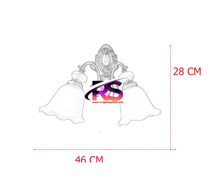 โคมไฟกิ่งผนังภายในบ้าน-วินเทรด-คลาสสิค-แก้ว-rs-8562-1-ไม่รวมหลอดไฟ