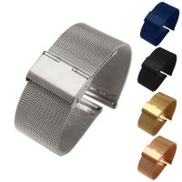 （Bar watchband）ของมาใหม่10มม. 12มม. 14มม. 16มม. 18มม. 20มม. 22มม. 24มม. 5สีนาฬิกาตาข่ายสแตนเลสสายรัดสร้อยข้อมือ Gratis Ongkir