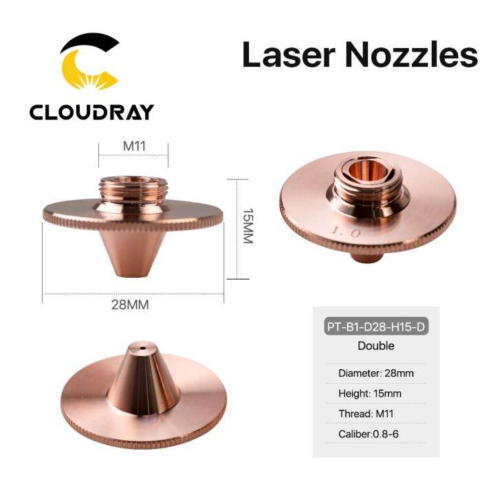 cloudray-bulge-laser-nozzles-single-layer-chrome-plating-double-layers-caliber-0-8-4-0-d28-h11-h15-m11-for-precitec-cutting-head