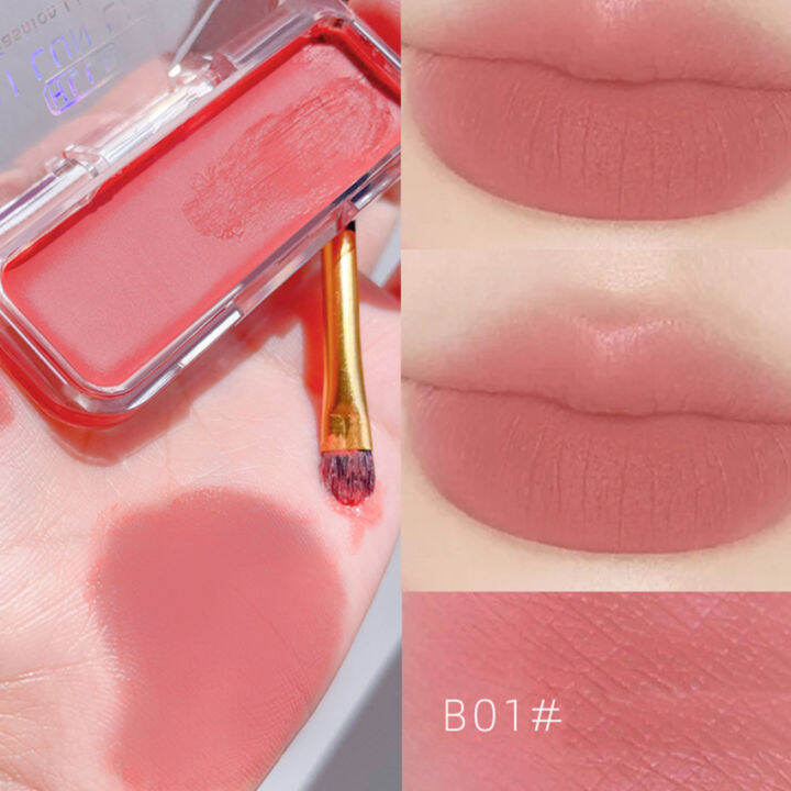 2 In 1 Canned Lipstick Blush Waterproof NonFading Lip Glaze Velvet