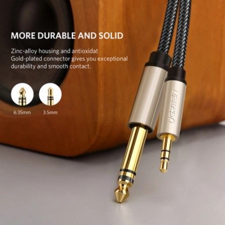 ugreen-3-5mm-to-6-35mm-adapter-aux-cable-for-mixer-amplifier-cd-player-speaker-gold-plated-3-5-jack-to-6-5-jack-male-audio-cable-2-m