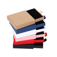 ↂ☄ New Arrive Thin Kraft Paper Drawer Jewelry Packaging Box Greeting Card Necklace Bracelet Gift Package Case Boxes Dropshipping