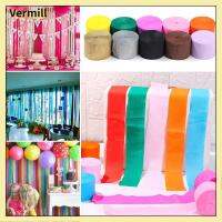 VERMILL 1 Roll สี สายรุ้ง อุปกรณ์ปาร์ตี้ Crepe Paper Streamers Garland การถ่ายภาพฉากหลัง กระดาษ DIY ตกแต่งงานแต่งงาน