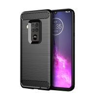 （ใหม่）สำหรับ Motorola Moto One ซูมกรณีกันกระแทกแปรงคาร์บอนไฟเบอร์กรณีโทรศัพท์อ่อนสำหรับ Moto One Pro ปกหลังกันชน C Oque