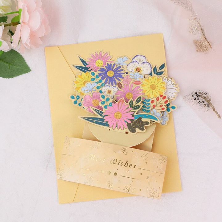 บัตรเชิญการ์ดอวยพรดอกไม้3d-การ์ดสุขสันต์วันเกิดตัดด้วยเลเซอร์บัตรของขวัญการ์ดต้อนรับตัดด้วยมือ