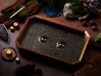 BEHOLDER Dice Tray | Black Gold Leather &amp; Green eye | Octagon Dice Tray | Faux Leather | RPG Dice Tray | Dungeons and Dragons Dice | DnD Dice tray | D&amp;D Dice