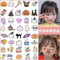 original Halloween tattoo stickers for children with facial makeup cartoon personalized pumpkin stickers for boys and girls kindergarten performance