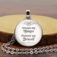 2020 Men And Women Couple Friends Friendship Advice Time Glass Dome Pendant Necklace Retro Wind Necklace Sweater Chain