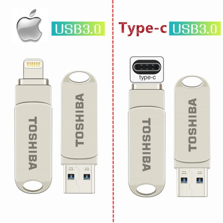 จัดส่งฟรี-cod-toshiba-usb-flash-drive-สำหรับ-iphone-otg-lightning-type-c-ไดรฟ์ปากกา2-in-1สำหรับอุปกรณ์จัดเก็บข้อมูลภายนอก-ios