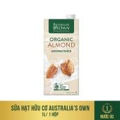 Sữa hạt Hạnh Nhân Hữu Cơ Australia s Own Organic tách ngọt 1L, không đường, không cholestorol, nhập khẩu trực tiếp từ Úc, không chứa chất bảo quản và chất chống đông, có chứng nhận hữu cơ từ Châu Âu