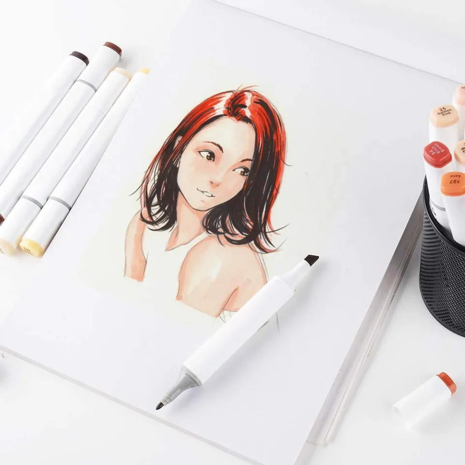 Touchnew 24Colors Skin Color Marker Tones Set Art Markers Pen Artist Dual  Headed Alcohol Based Manga