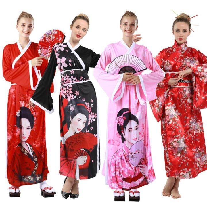 Women's Kimono Robe Japanese Traditional Dress Costume Cosplay Lazada PH