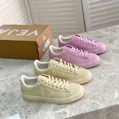 2023 new Vej Mansur Gavriel 2023 Co-branded Ladys Two Colors Classic V Logo Genuine Leather Lace-up Flat Casual Shoes Sneakers