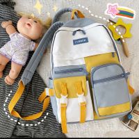 hot style school bag female Korean version ulzzang junior high students large capacity backpack contrast