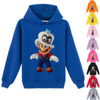 Super Mario Bros 9สีเสื้อผ้าเด็กแขนยาวเสื้อฮู้ดอนิเมะรองเท้าแตะเด็กผู้ชายหรือหญิงฤดูใบไม้ร่วงเสื้อสเวตเชิ้ตเกาหลีผ้าฝ้าย65% เด็กผู้ชาย + เส้นใยโพลีเอสเตอร์35% 0000