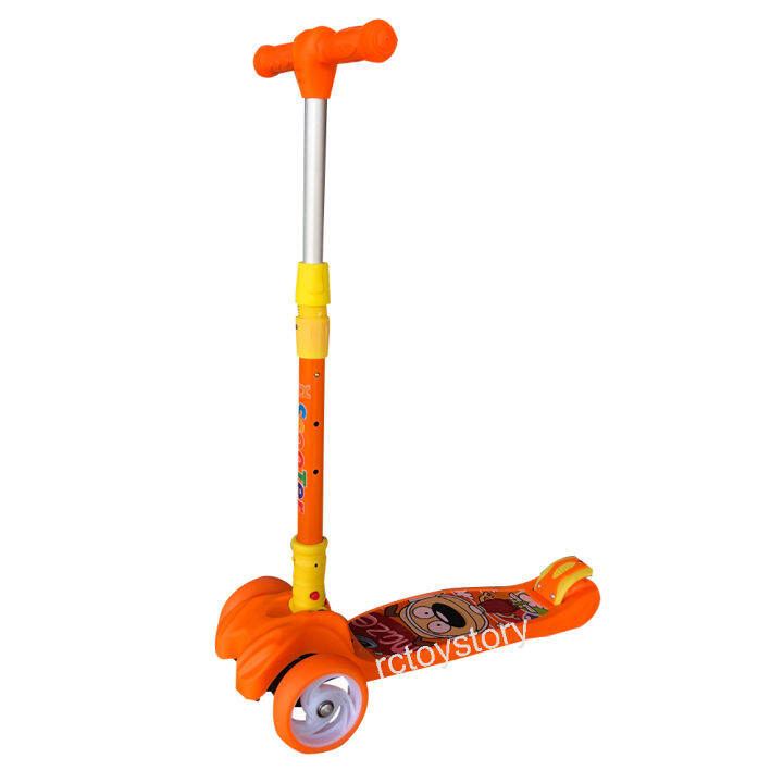 rctoystory-scooter-สกู๊ตเตอร์-4-ล้อ-สกู๊ตเตอร์เด็ก-สกูตเตอร์-คุณภาพดี-ล้อยาง-pu-วิ่งไม่มีเสียงดัง-ล้อมีไฟ-พับได้-รับน้ำหนักได้-70-กก-ของเล่นเด็ก