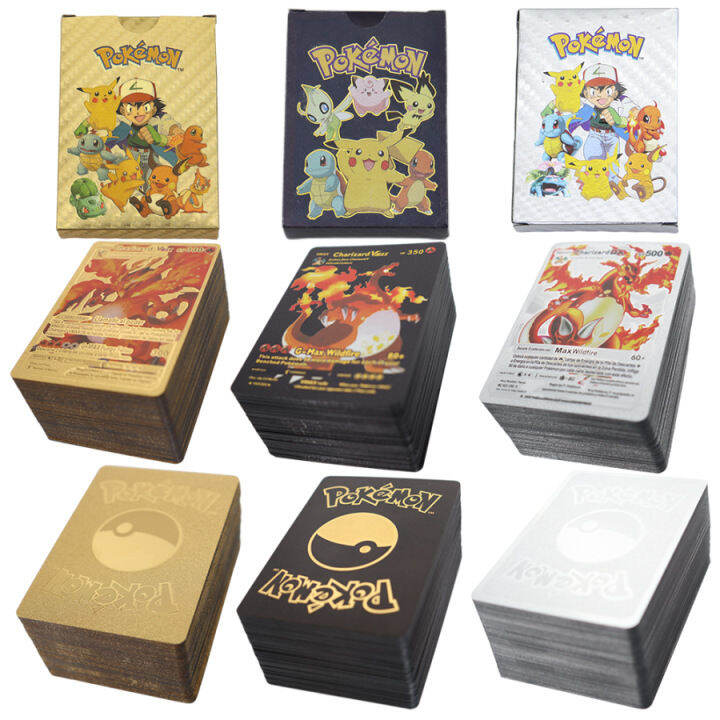 55pcsset Pokémon Collection Cards Tcg Deck Box Gold Foil Card Assorted Cards For Boys Lazada Ph 3542