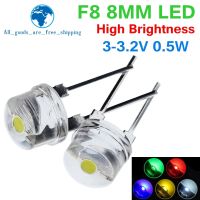 【CC】 10PCS NEW F8 8mm 0.5W 3.0-3.2V hat Super bright Wide Transparent Lamp Strawhat