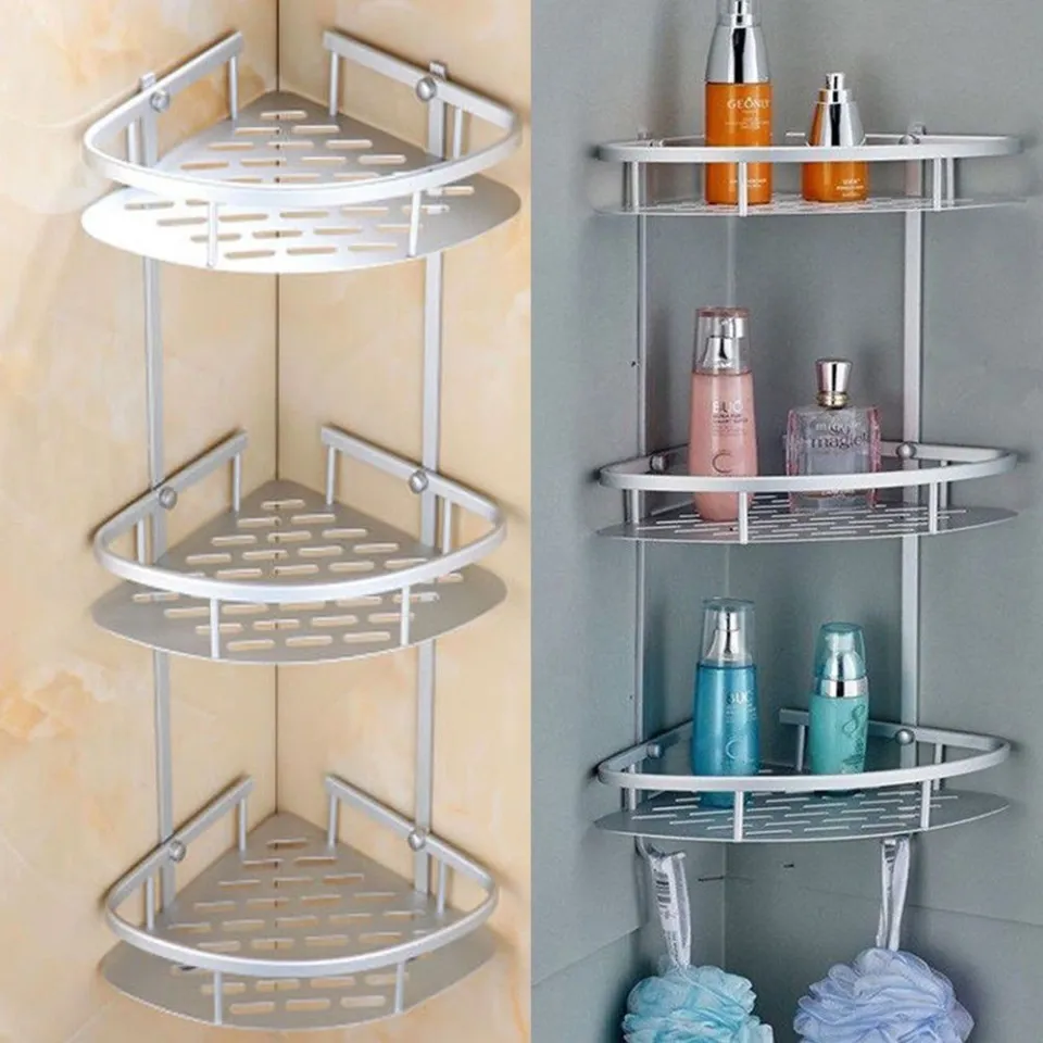 Bathroom shelves Bathroom Rectangular Shower Shelf Silver Shower Caddy,  Space Aluminum Shower Organizer (Size : 61cm) Home & Kitchen