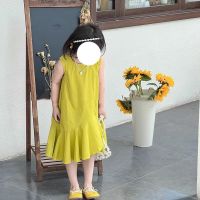 Girls Dress Irregular Sleeveless Sundress 2023 New Summer Fashionable Solid Color Casual Simple Sweet Dresses for Girls  by Hs2023