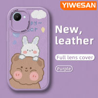 YIWESAN เคสสำหรับ Realme C30 C30s Narzo 50i Prime เคสหนังลายการ์ตูนกระต่ายดั้งเดิมเคสซิลิโคนนิ่มดีไซน์ใหม่เคสป้องกันกล้องฝาปิดเลนส์เต็มรูปแบบ