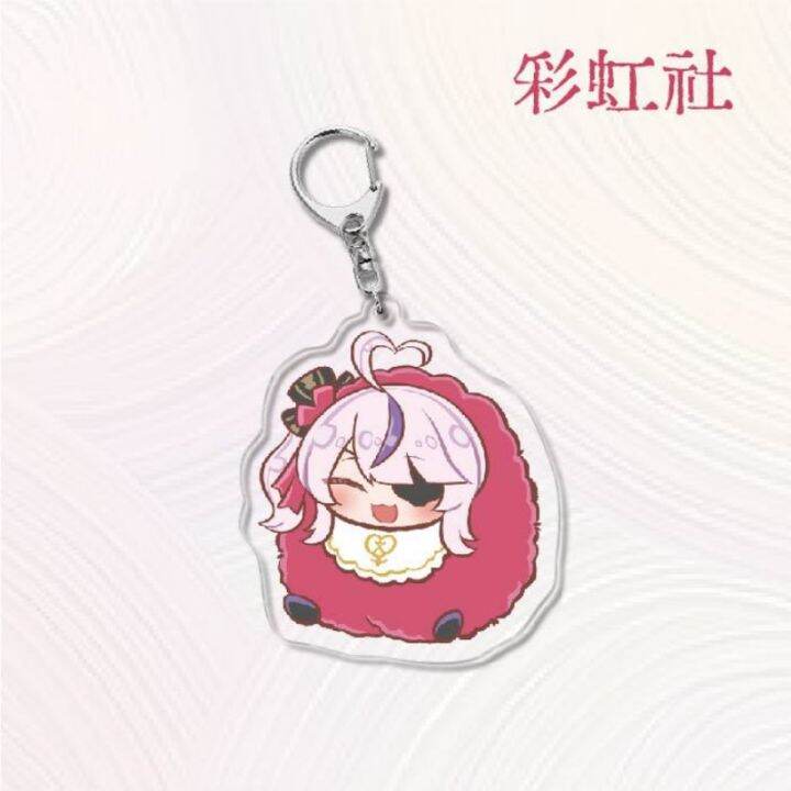 nijisanji-en-anime-keychain-women-selen-tatsuki-rosemi-lovelock-petra-gurin-key-chain-man-acrylic-japan-keyring-pendant-ornament-key-chains