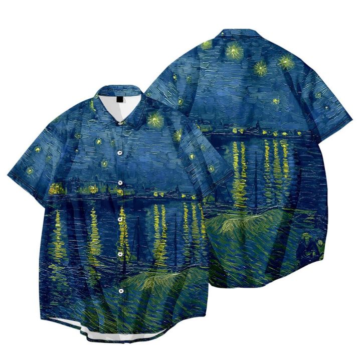 เสื้อฮาวายสไตล์ญี่ปุ่นสำหรับผู้ชาย-เสื้อผ้าแนวสตรีทเสื้อเสื้อเชิ้ตชายหาดสไตล์ฮาราจูกุ2023งานตามสั่งฤดูร้อนแขนสั้น