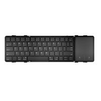 Wireless Folding Keyboard with Touchpad Rechargeable Foldable Bluetooth Keyboard for PC Tablet Laptop Black