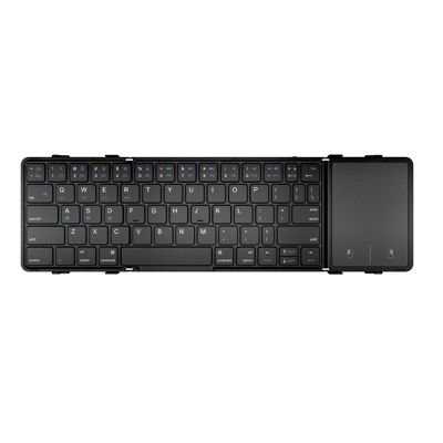 Rechargeable Foldable Bluetooth Keyboard Wireless Folding Keyboard for PC Tablet Laptop Black