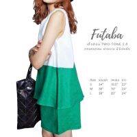 (NEW!) ? Futaba เสื้อลินิน two-tone 2 สี ทรงคอกลม​ ชายบาน แขนกุด​/ซิปหลัง​ ลินินแท้เนื้อดี​ เข้าชุดกับกางเกงสม็อคเอว​