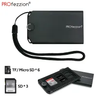 Profezzion SD/Micro SD/ บัตร TF เคสกระเป๋าใส่นามบัตรกรอบโลหะกันกระแทกสำหรับ3 SD/SDHC/SDHC และ6 Tf/Micro SD/MSD การ์ด