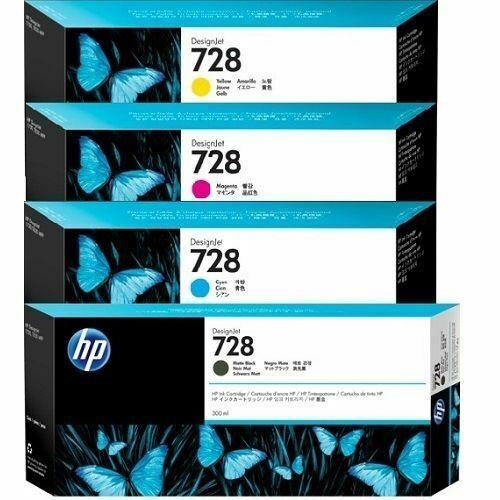 Genuine And Original Hp 728b Matte Black 300ml Hp 728 Yellow 130ml Magenta 130ml Cyan 130ml 