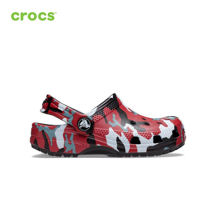 CROCS Giày lười trẻ em FW CLASSIC CLOG KID CAMO BLK/RED 207594-063 - |  