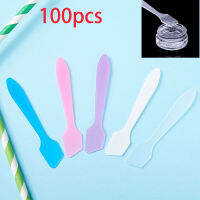 100Pcs Disposable Facial Cream Mask Tip Spatulas Makeup Frosted Skin Care ครีมบำรุงผิวหน้า Scoops สำหรับผสมและสุ่มตัวอย่าง