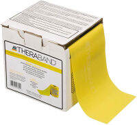 TheraBand Resistance Band 25 Yard Roll, Thin Yellow Non-Latex Professional Elastic Bands For Upper &amp; Lower Body Exercise Workouts, Physical Therapy, Pilates, &amp; Rehab, Dispenser Box, Beginner Level 2