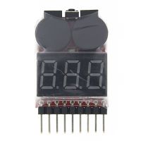 【YF】❡♛  1-8S Lipo/Li-ion/Fe helicopter airplane boat etc Battery Voltage 2 IN1 Tester Low Buzzer Alarm