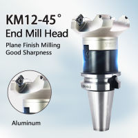 KM12 Milling Cutter Face 50-22-4T / 63-22-4T Lathe Cutters 45 Degree Machining CNC Tools Center BT30 /BT40 Face Milling Cutter Holder Set