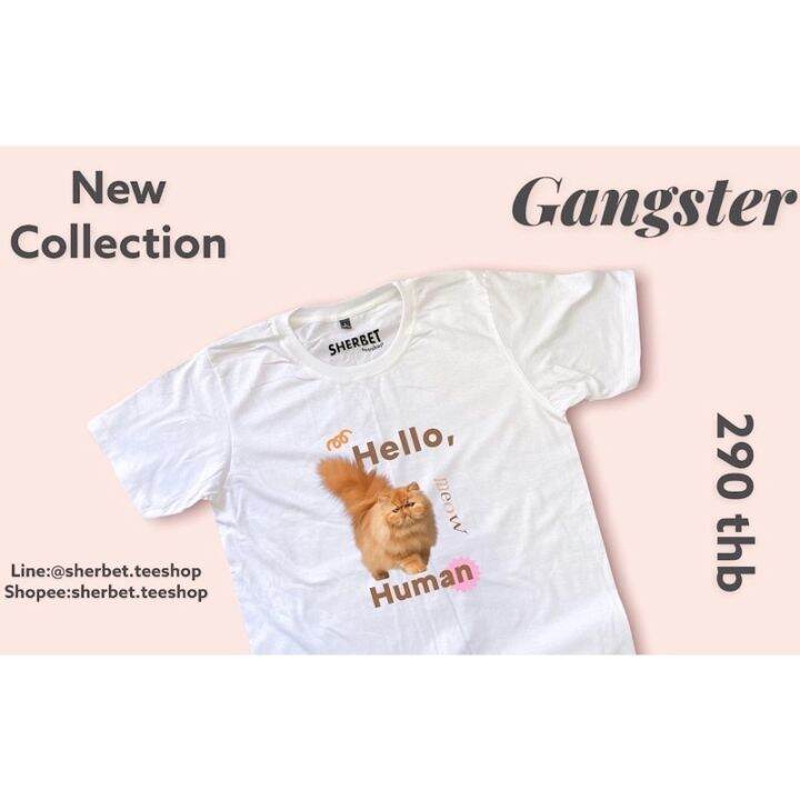 new-colllection-gangsterเสื้อยืดhello-human-sherbet-teeshop