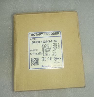 NEW ใหม่ โรตารี่ เอ็นโค้ดเดอร์ Rotary Encoder แบบ Incremental ยี่ห้อ Autonics รุ่น E80H30-1024-3-T-24  (เหลือจากงาน)
