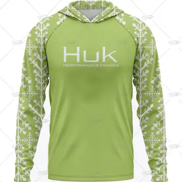 HUK hooded Fishing Shirt Long Sleeve Uv Protection Man Outdoor Summer  Camouflage Moisture Wicking Jersey Fishing