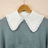 ผู้หญิงขนาดใหญ่ปลอมปลอกคอหญิง Ruffles False COLLAR ไหล่ห่อสีขาวสีดำปลอกคอที่ถอดออกได้หญิง Neckwear Nep Kraagie-Bajinde