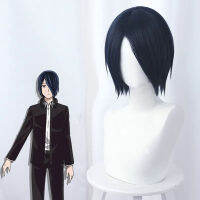 Kaguya-Sama: Love Is War Yu Ishigami Navy Blue Warping Short Cosplay Wig วิกผมสังเคราะห์ทนความร้อนปาร์ตี้หมวกวิกผม