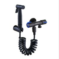 black Toilet Douche Bidet Handheld shower head Hose Valve Spray Muslim Sanitary Shattaf Kit Holder Bathroom Fixture Shattaf